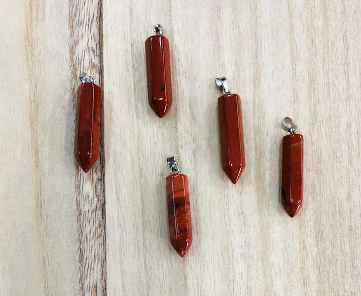 Colgante punta Jaspe Rojo 3.5 cm